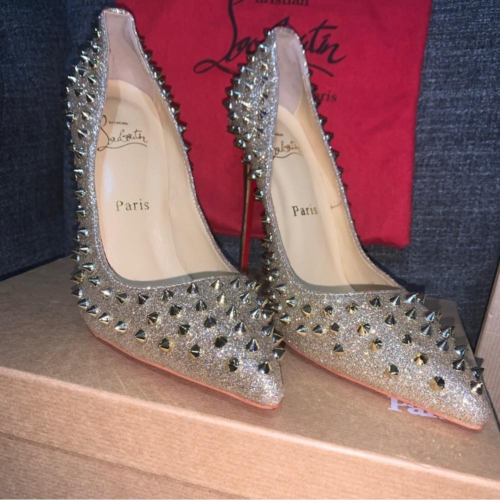 Christian Louboutin Gold Studded Women's Shoes